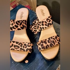 Charles by Charles David Cheetah Print Wedge Heels Size 8